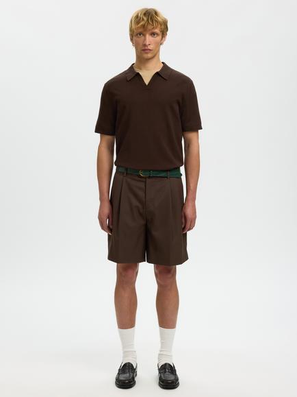 Selected Otto Leo Wool Blend Regular Fit Shorts, Delicioso, Delicioso