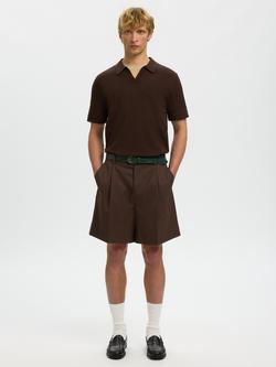 Selected Otto Leo Wool Blend Regular Fit Shorts, Delicioso - view 2, Delicioso