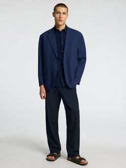 Selected Brody Linen Blend Straight Leg Trousers - view 2, Black