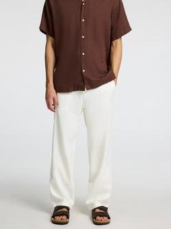 Selected Brody Linen Blend Straight Leg Trousers, Cloud Dancer