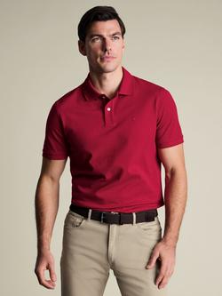 Charles Tyrwhitt Cotton Rich Short Sleeve Polo Shirt, Red