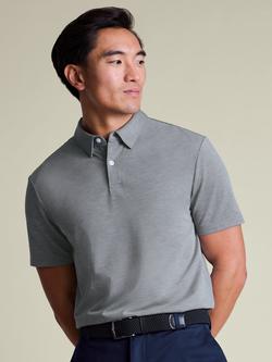 Charles Tyrwhitt Cotton Blend Performance Short Sleeve Polo Shirt, Flint Grey