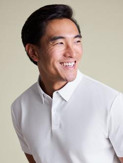 Charles Tyrwhitt Cotton Blend Performance Short Sleeve Polo Shirt - view 2, White