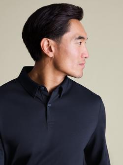 Charles Tyrwhitt Regular Fit Long Sleeve Polo Shirt, Navy - view 2, Navy