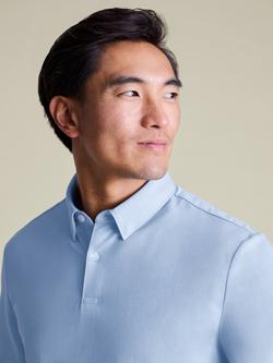 Charles Tyrwhitt Regular Fit Long Sleeve Polo Shirt - view 2, Sky Blue