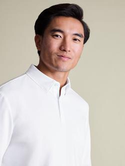 Charles Tyrwhitt Regular Fit Long Sleeve Polo Shirt - view 2, White