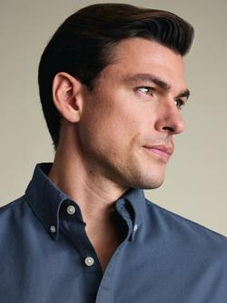 Charles Tyrwhitt Cotton Regular Fit Oxford Shirt, Airforce Blue - view 2, Airforce Blue