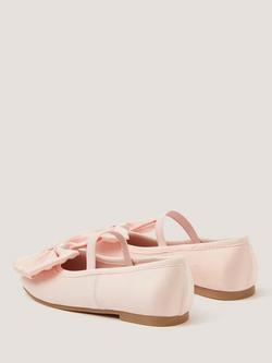 Monsoon Kids' Super Bow Ballerina Flat Shoes, Pink - view 2, Pink