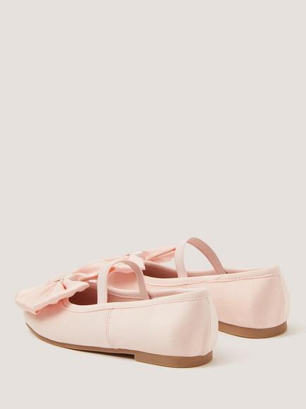 Monsoon Kids' Super Bow Ballerina Flat Shoes, Pink - view 2, Pink