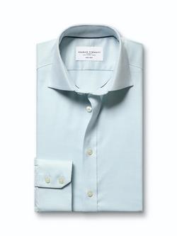 Charles Tyrwhitt Cotton Regular Fit Textured Weave Shirt - view 2, Aqua Green