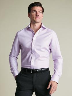 Charles Tyrwhitt Cutaway Collar Non-Iron Stretch Greenwich Weave Classic Fit Shirt, Lilac Purple, Lilac Purple