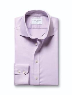 Charles Tyrwhitt Cutaway Collar Non-Iron Stretch Greenwich Weave Classic Fit Shirt, Lilac Purple - view 2, Lilac Purple