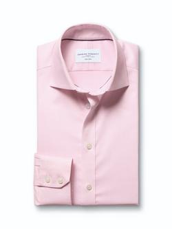 Charles Tyrwhitt Cotton Regular Fit Textured Weave Shirt - view 2, Pink