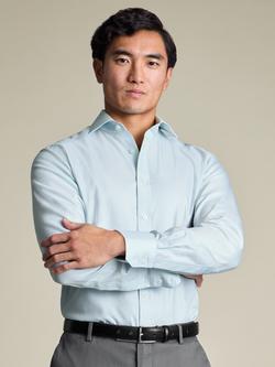 Charles Tyrwhitt Pure Cotton Long Sleeve Textured Shirt, Aqua