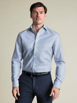 Charles Tyrwhitt Pure Cotton Long Sleeve Textured Shirt, Indigo