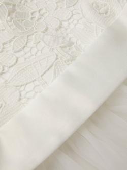 Monsoon Kids' Anya Tulle Short Sleeved Maxi Dress, Ivory - view 2, Ivory