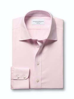 Charles Tyrwhitt Non-Iron Textured Weave Shirt, Light Pink - view 2, Light Pink