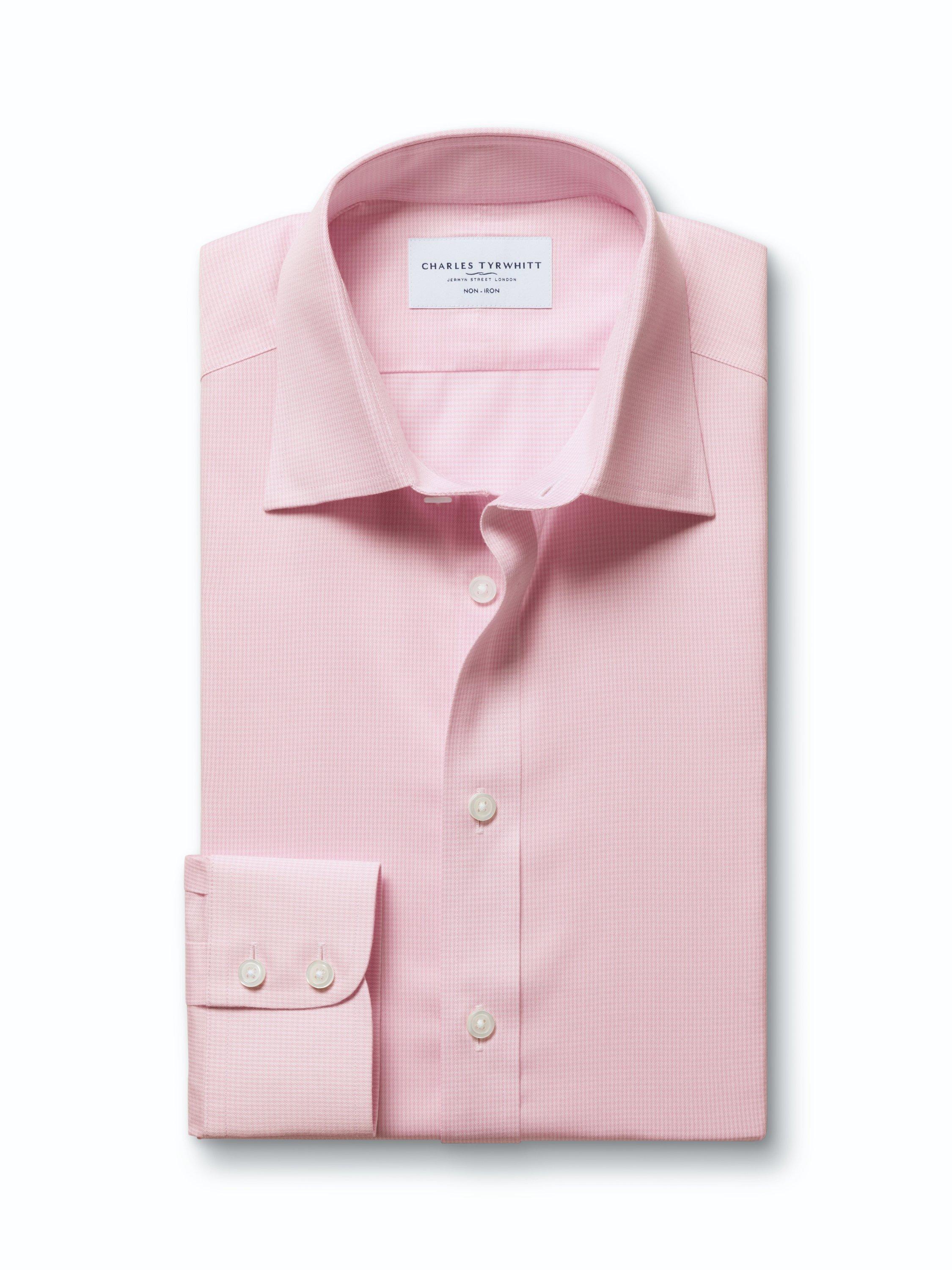 Product image 2 of 6, which shows Charles Tyrwhitt Cotton Regular Fit Check Shirt, Pink, 15.5/33