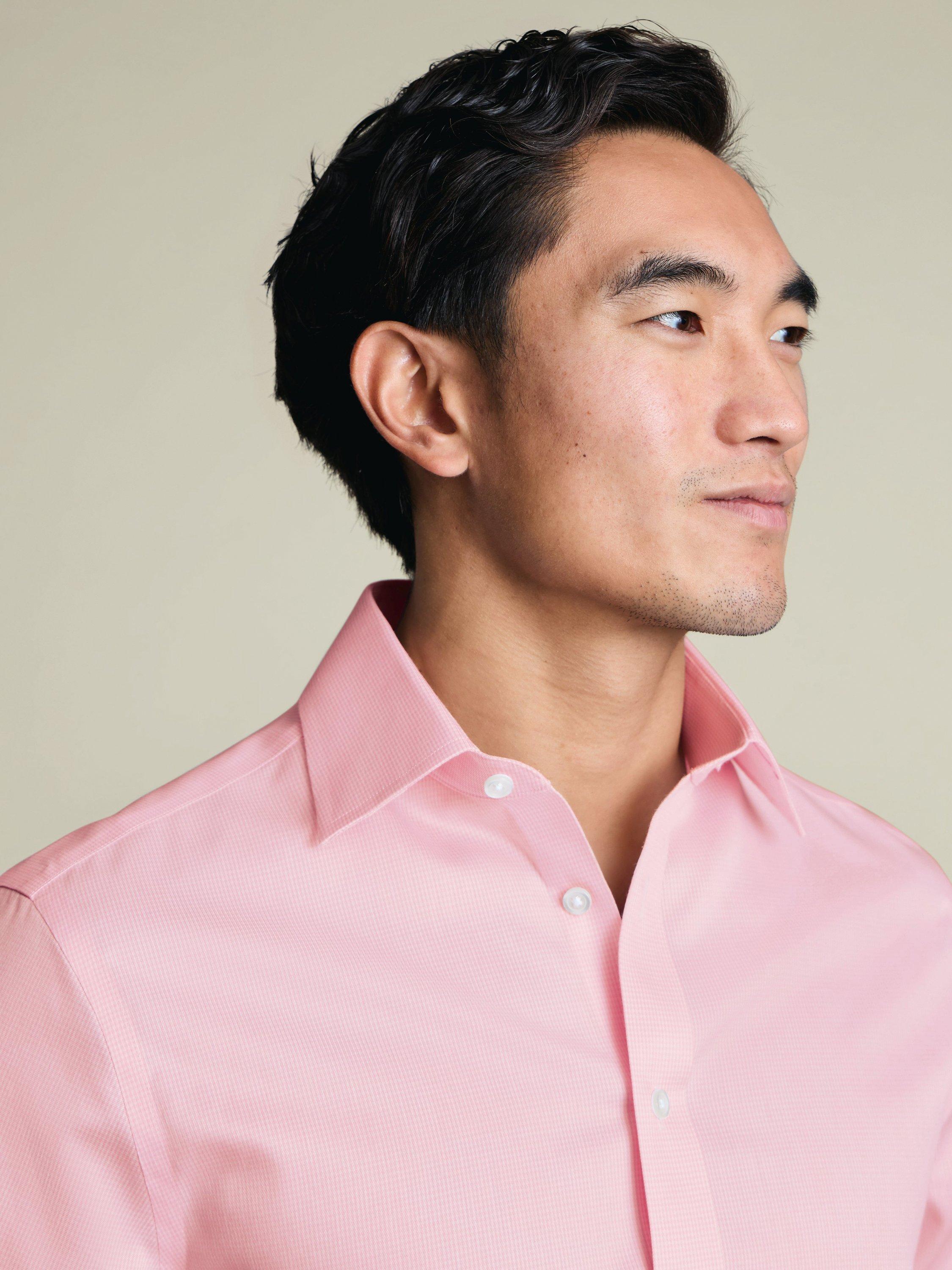 Product image 3 of 6, which shows Charles Tyrwhitt Cotton Regular Fit Check Shirt, Pink, 15.5/33