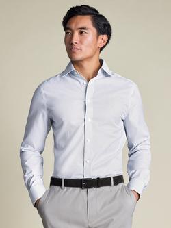 Charles Tyrwhitt Fine Stripe Cutaway Collar Non-Iron Cotton Twill Slim Fit Shirt, Indigo, Indigo