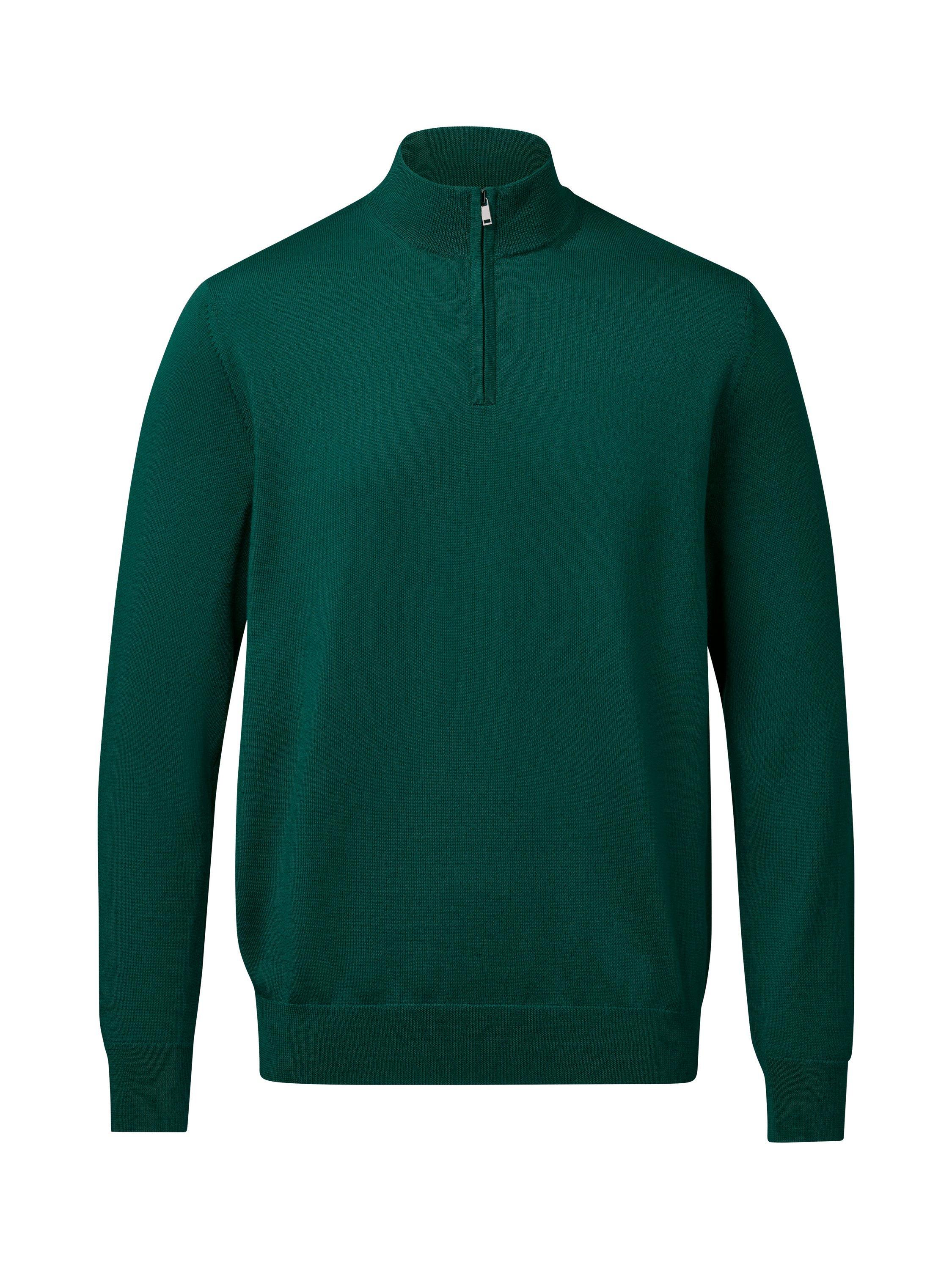 Product image 4 of 4, which shows Charles Tyrwhitt Half Zip Merino Wool Jumper, Bright Green, L