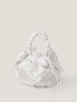 Monsoon Kids' Pearl Bag & Hair Bow Set, White, White