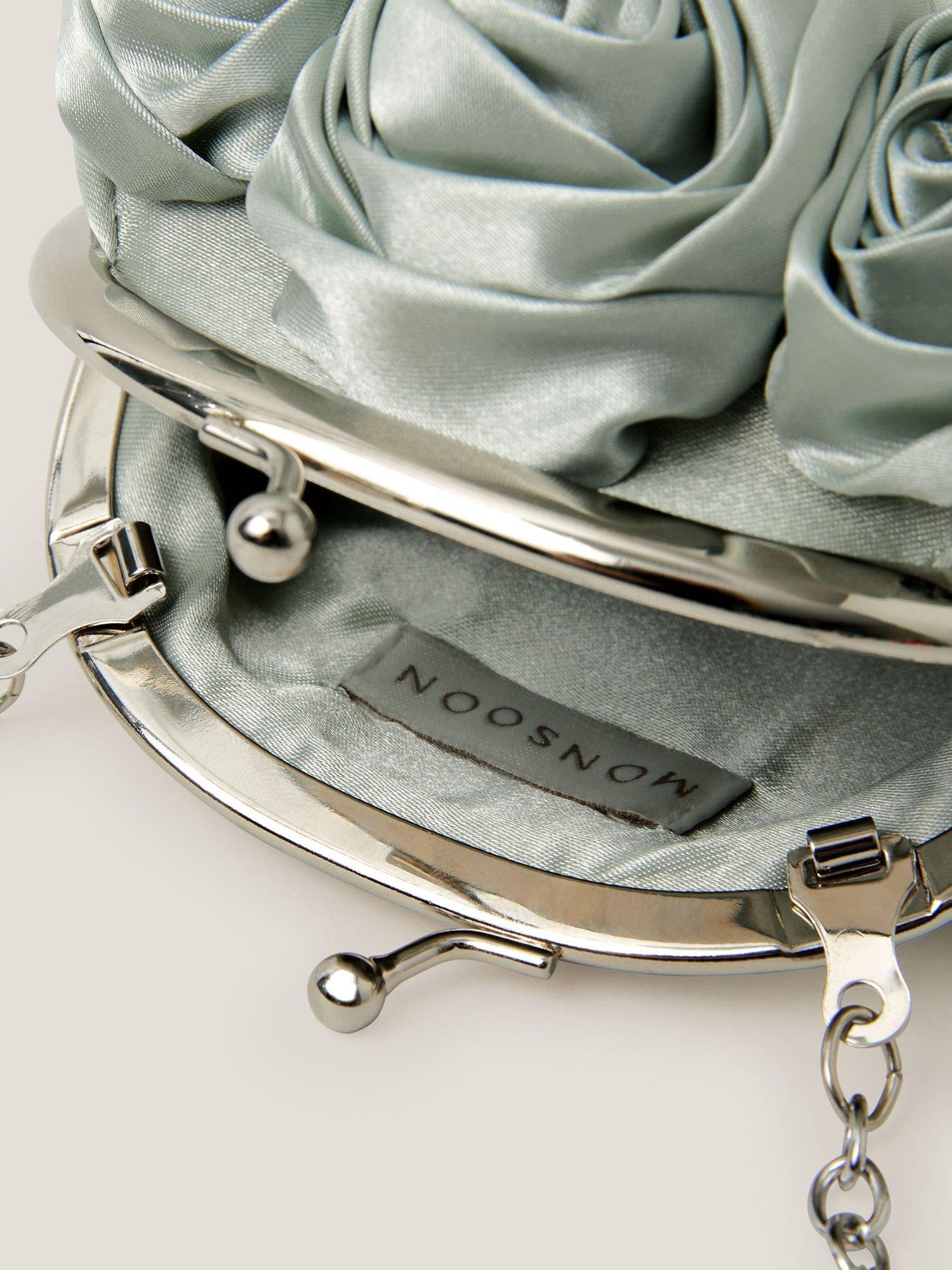Product image 3 of 4, which shows Monsoon Kids' Rose Satin Bag, Sage