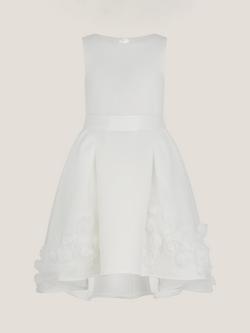 Monsoon Kids' Eloise Rose Embellished Dress, Ivory, Ivory