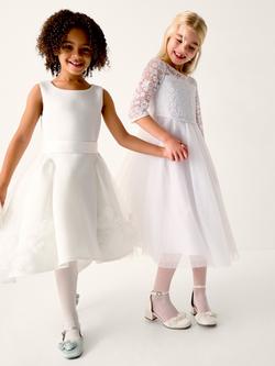 Monsoon Kids' Eloise Rose Embellished Dress, Ivory - view 2, Ivory