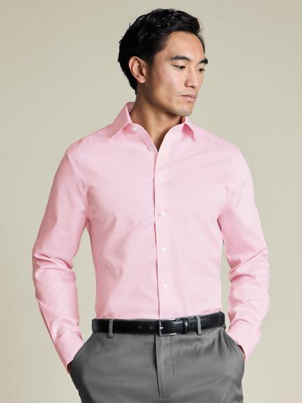 Charles Tyrwhitt Puppytooth Classic Collar Non-Iron Cotton Twill Slim Fit Shirt, Pink, Pink