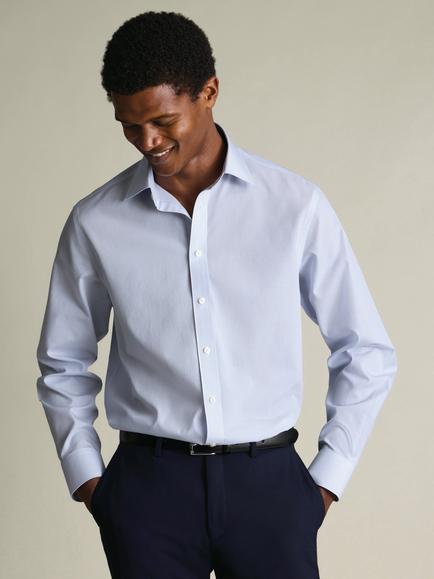 Charles Tyrwhitt Non-Iron Poplin Cotton Regular Fit Check Shirt, Lilac Purple, Lilac Purple