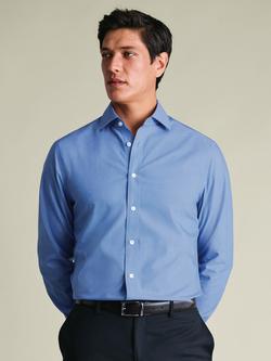 Charles Tyrwhitt Non-Iron Poplin Cotton Regular Fit Shirt, Mid Blue, Mid Blue