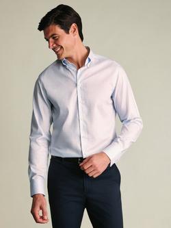 Charles Tyrwhitt Cotton Regular Fit Button-Down Check Oxford Shirt, Blue