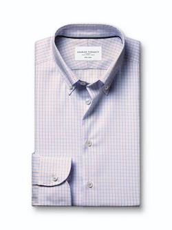 Charles Tyrwhitt Cotton Regular Fit Button-Down Check Oxford Shirt - view 2, Blue