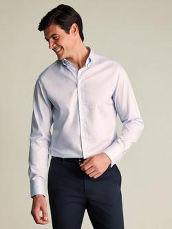 Charles Tyrwhitt Gingham Non-Iron Cotton Pinpoint Oxford Slim Fit Shirt, Blue/Pink, Blue/Pink