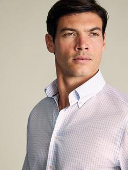 Charles Tyrwhitt Gingham Non-Iron Cotton Pinpoint Oxford Slim Fit Shirt, Blue/Pink - view 2, Blue/Pink