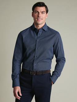 Charles Tyrwhitt Mid-Weight Cotton Dobby Weave Regular Fit Shirt, Navy