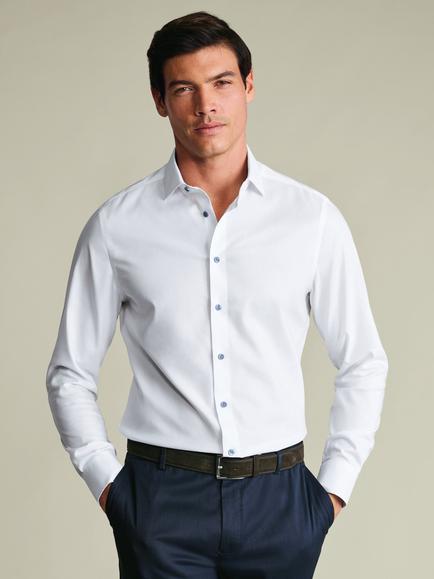 Charles Tyrwhitt Non-Iron Cotton Regular Fit Shirt, White, White