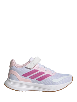 adidas Kids' Runfalcon Top Strap Trainers, White/Pink, White/Pink