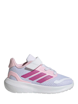 adidas Kids' Runfalcon Top Strap Trainers, White/Pink, White/Pink