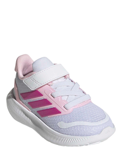 adidas Kids' Runfalcon Top Strap Trainers, White/Pink - view 2, White/Pink