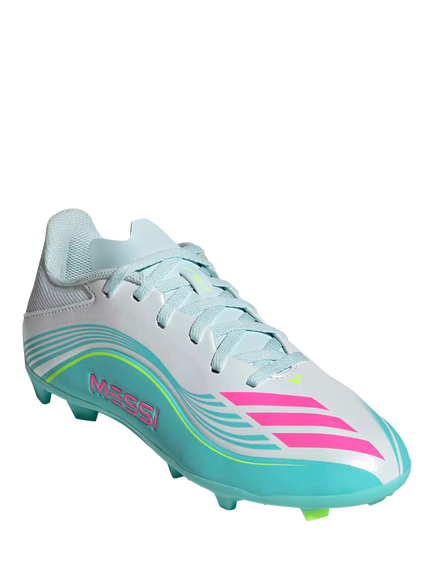 adidas Kids' F50 Messi League Football Boots, White/Multi - view 2, White/Multi