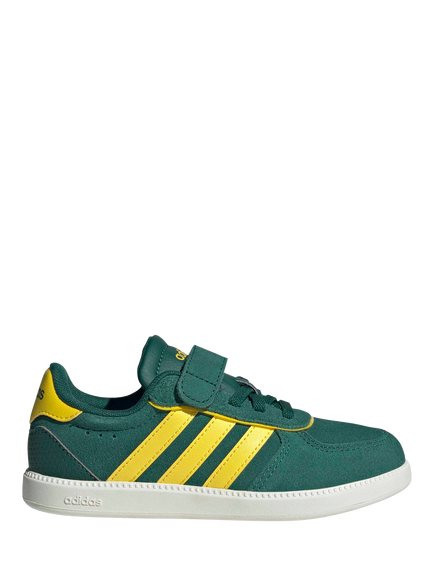 adidas Kids' Breaknet Sleek Leather Blend Trainers, Green, Green