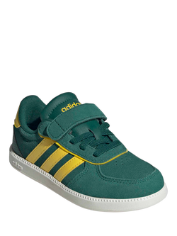 adidas Kids' Breaknet Sleek Leather Blend Trainers, Green - view 2, Green