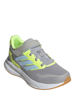 adidas Kids' Runfalcon Top Strap Trainers, Grey/Multi - view 2, Grey/Multi