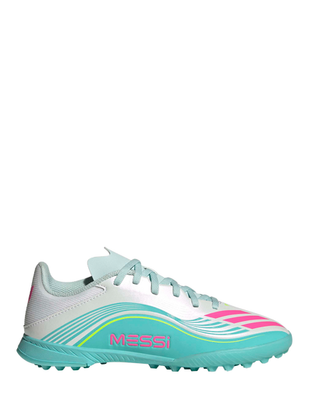 adidas Kids' F50 Messi League Turf Football Shoes, White/Multi, White/Multi