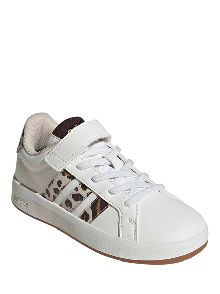 adidas Kids' Grand Court 3.0 Trainers, White/Multi - view 2, White/Multi