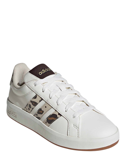 adidas Kids' Grand Court 3.0 Trainers, White/Multi - view 2, White/Multi