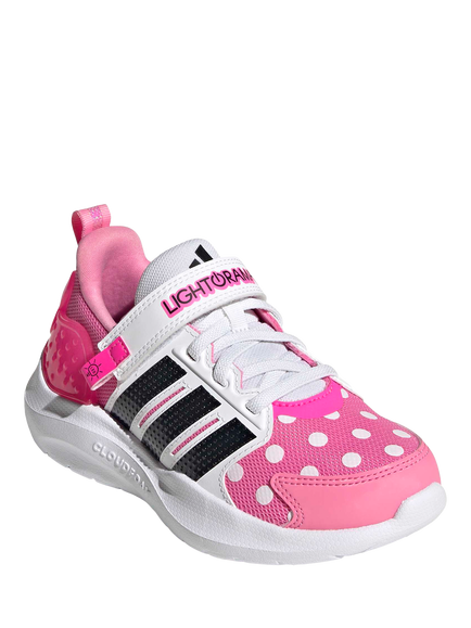 adidas Kids' Disney Lightorama Minnie Mouse Trainers, White/Black/Pink - view 2, White/Black/Pink