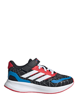 adidas Kids' Runfalcon Spider-Man Top Strap Trainers, Black/Multi, Black/Multi